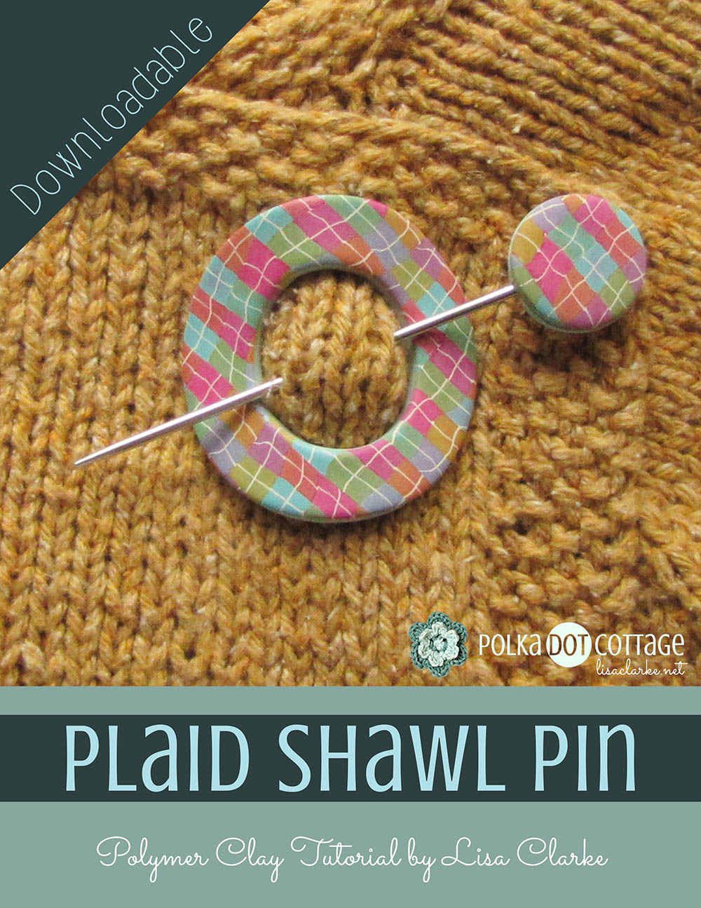 Plaid Shawl Pin Polymer Clay Tutorial ⋆ Polka Dot Cottage