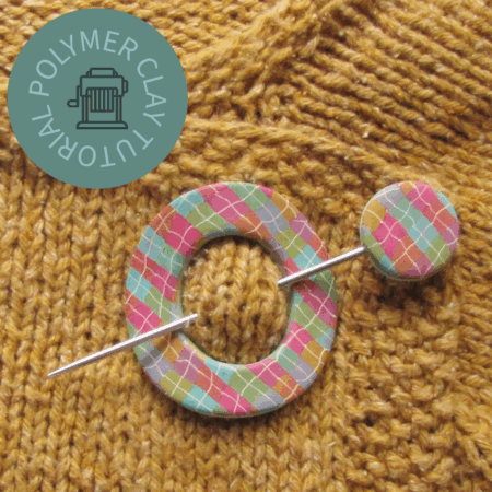 Plaid Shawl Pin Polymer Clay Tutorial