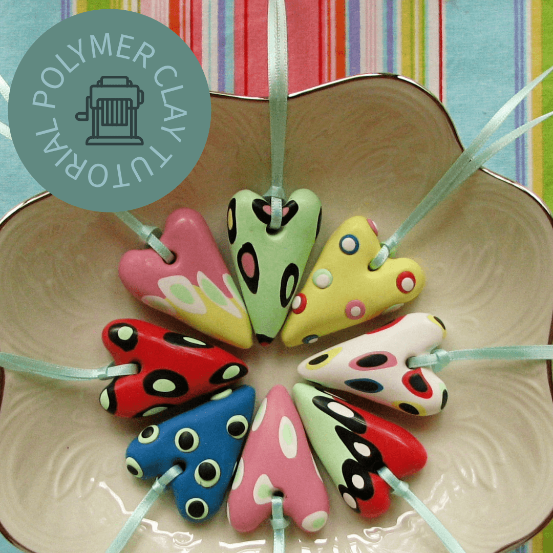 Polka Dot Cottage Hearts Polymer Clay Tutorial