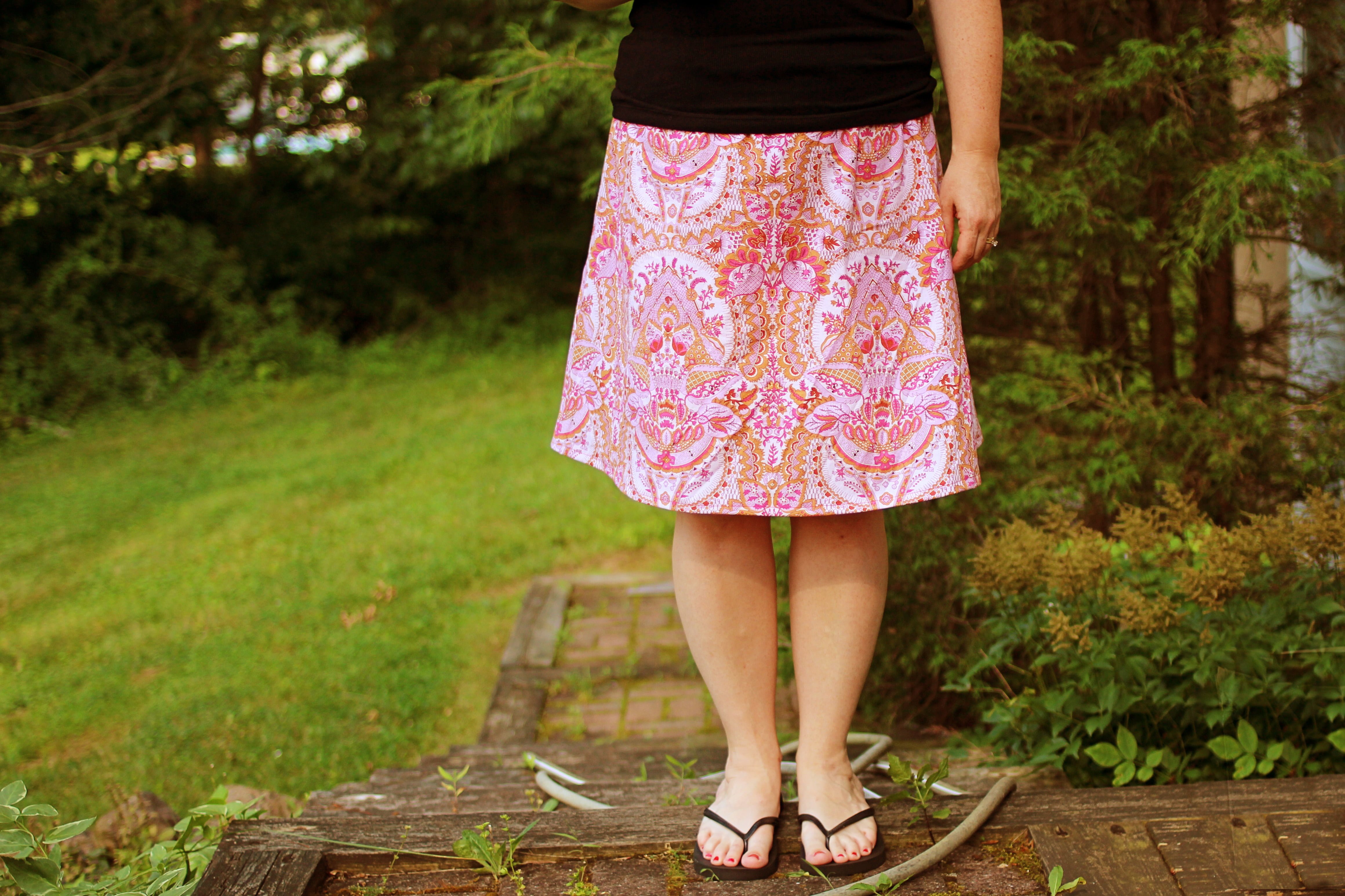 Easy A-Line Skirt, tutorial at Polka Dot Cottage