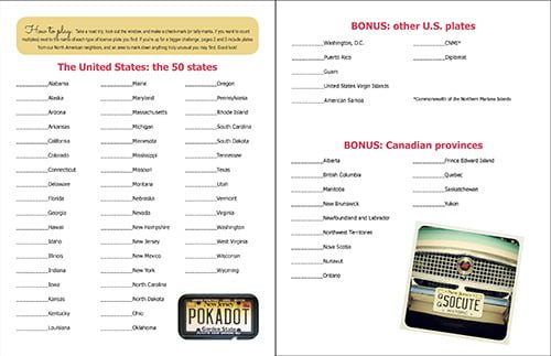 The License Plate Game, a printable from Polka Dot Cottage