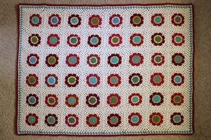 Mod Floral Blanket crochet pattern at Polka Dot Cottage