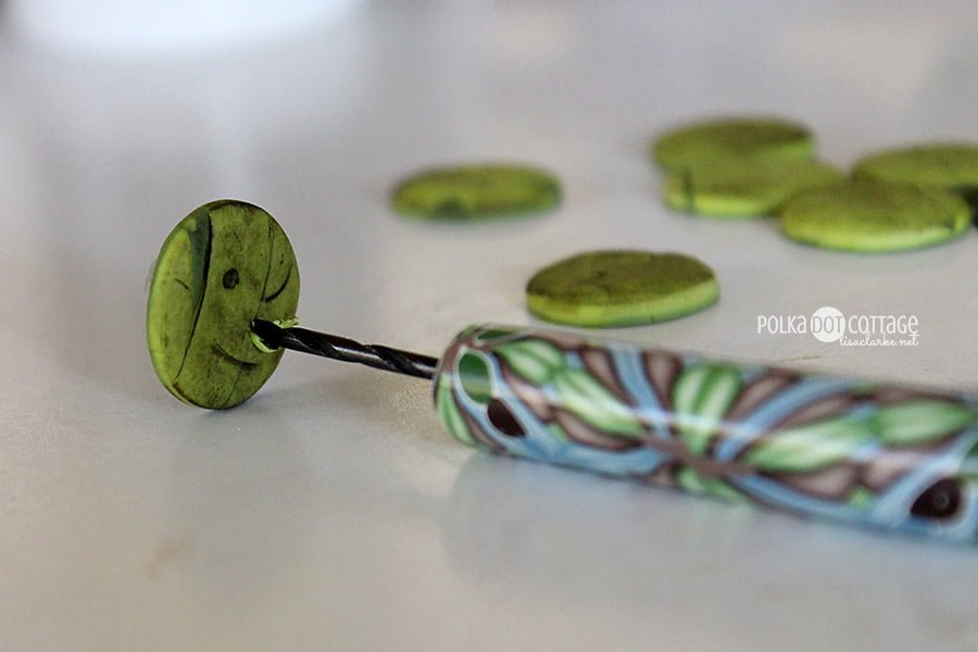 Rustic Polymer Clay Buttons, tutorial from Polka Dot Cottage