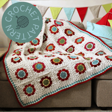 Mod Floral Blanket Crochet Pattern