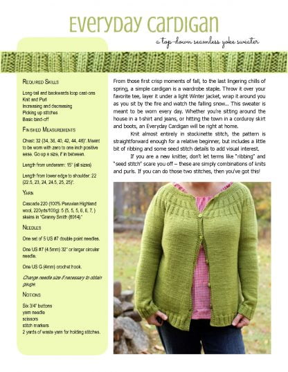 Everyday Cardigan knitting pattern and tutorial from Polka Dot Cottage