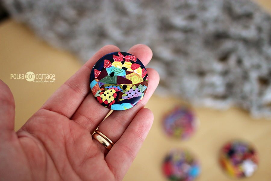 Scrap clay buttons from Polka Dot Cottage