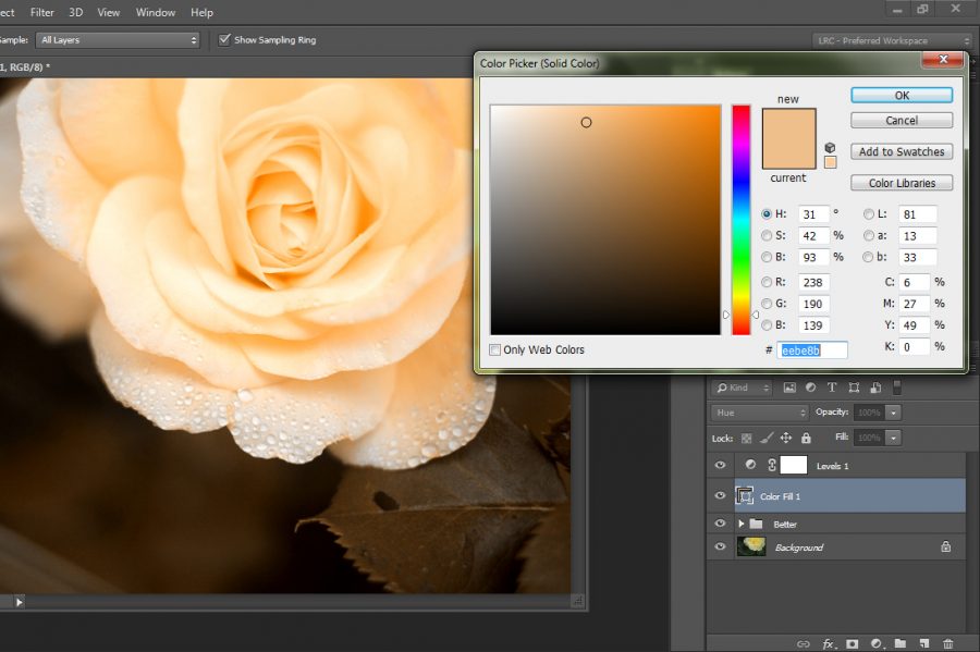 How to change the color of an object in Photoshop