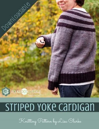 Striped Yoke Cardigan Knitting Pattern