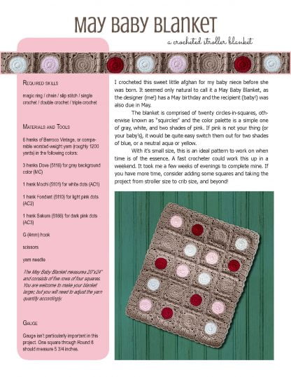 May Baby Blanket crochet pattern at Polka Dot Cottage