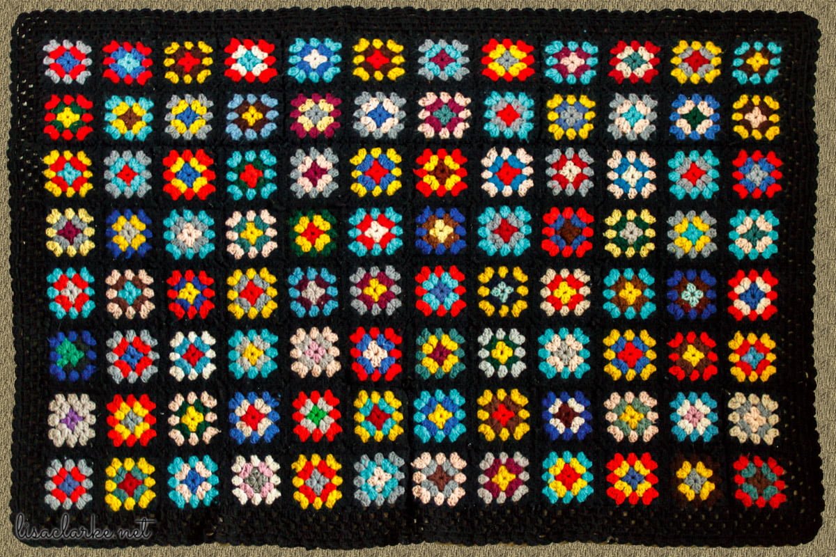 The granny square blanket that used to be a sweater