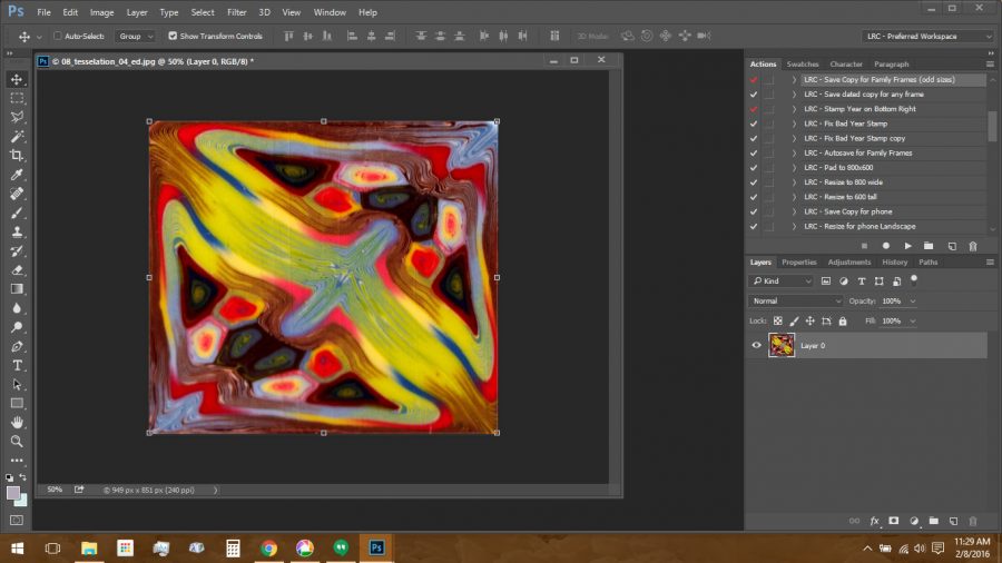 Using Polymer Clay Canes to Make Repeating Patterns in Photoshop: Cropping the Transformed Image