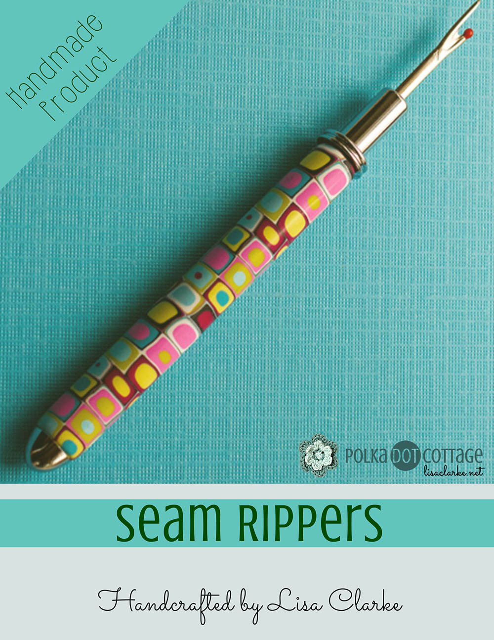 Double Blade Seam Ripper with Pink Elegance Handle Seam Rippers Sewing