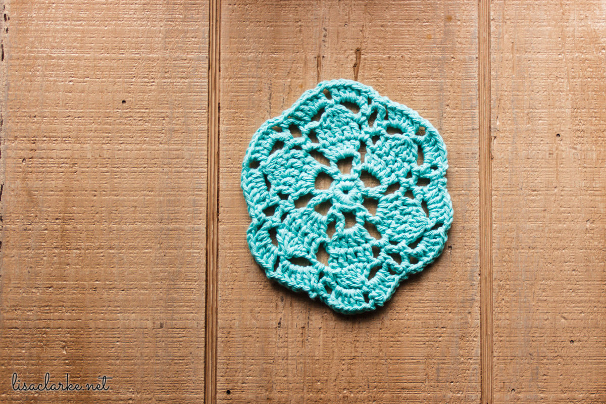 Crocheted table mat at Polka Dot Cottage