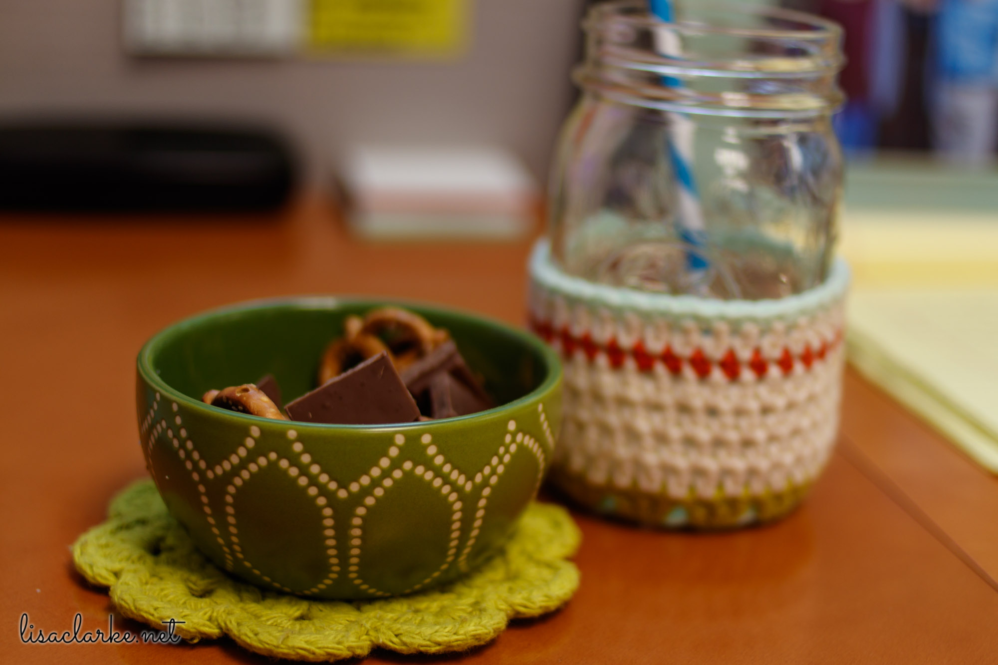 Ways to Make Your Cubicle Less Awful: Snacks in a Little Bowl