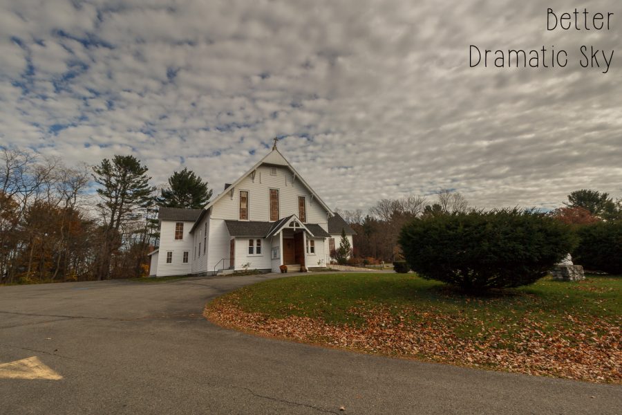 Photoshop Actions and Lightroom Presets: Cairo NY Church - Dramatic Sky
