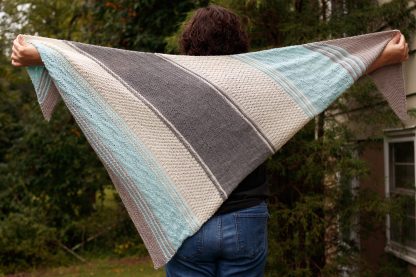 The Taryn Shawl Knitting Pattern by Lisa Clarke, Neutral Version Unfurled