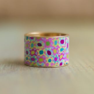 Polka Dot Cottage Channel Ring in Seaside Calico