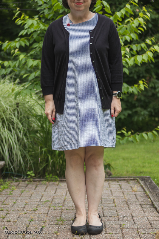 Sewing Summer Sheath Dresses: Black and White Stripes