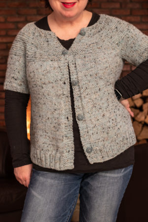 Fireside Cardigan Knitting Pattern, Short Sleeve Version