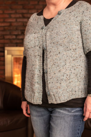 Fireside Cardigan Knitting Pattern, Short Sleeve Version