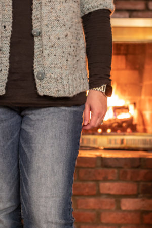 Fireside Cardigan Knitting Pattern, Short Sleeve Version