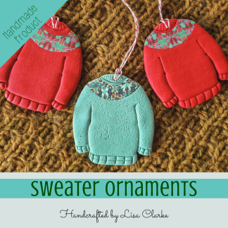 Round Yoke Fair Isle Sweater Ornaments by Lisa Clarke, Polka Dot Cottage