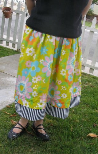 Floral bedsheet skirt