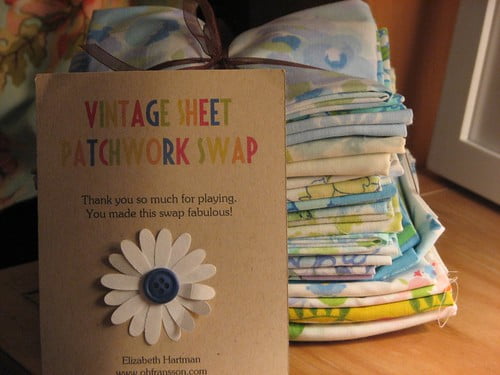 Vintage sheet patchwork swap