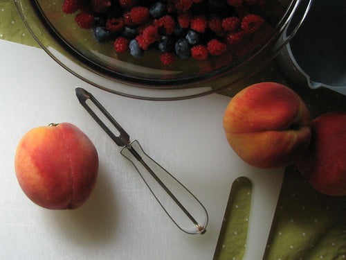 Ingredients for a Wineberry Crisp