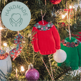 Round Yoke Sweater Ornaments in Polymer Clay