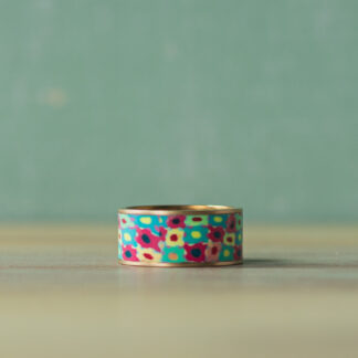 Inlay Rings<br><small>Channel Width: 5/16" (8mm), Ring Size: 9 (19mm), Design: Circus Calico</small>