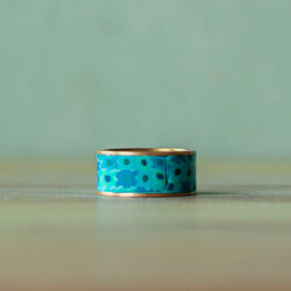 Inlay Rings<br><small>Channel Width: 5/16" (8mm), Ring Size: 11 (20.5mm), Design: Teal Calico</small>